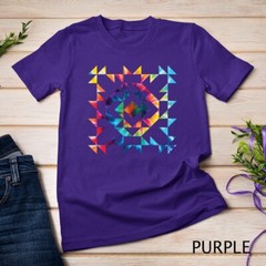 Tie Dye Geometric Shapes Pattern Quilt Block Art – Scandi Folk Unisex T-shirt