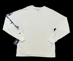 Champion Logo Crewneck Long Sleeves Bright Royal Athletic Graphic Tee T Shirt L