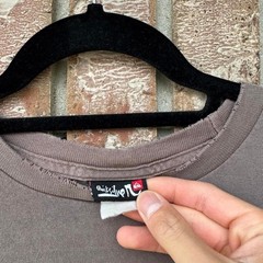 GREY 00s QUIKSILVER GRUNGE LOGO GRAPHIC TEE