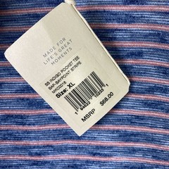Faherty Indigo Pocket Tee Shirt Mens Size XL Pink Blue Baypoint Striped NWT