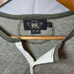 Double RL RRL Ralph Lauren Waffle Knit Henley Shirt Mens Large Thermal Designer