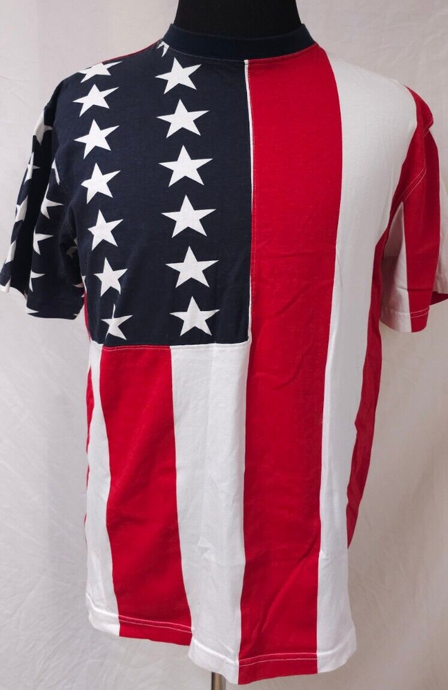 Sun River Mens Medium American Flag Patriotic Stars and Stripe T-Shirt
