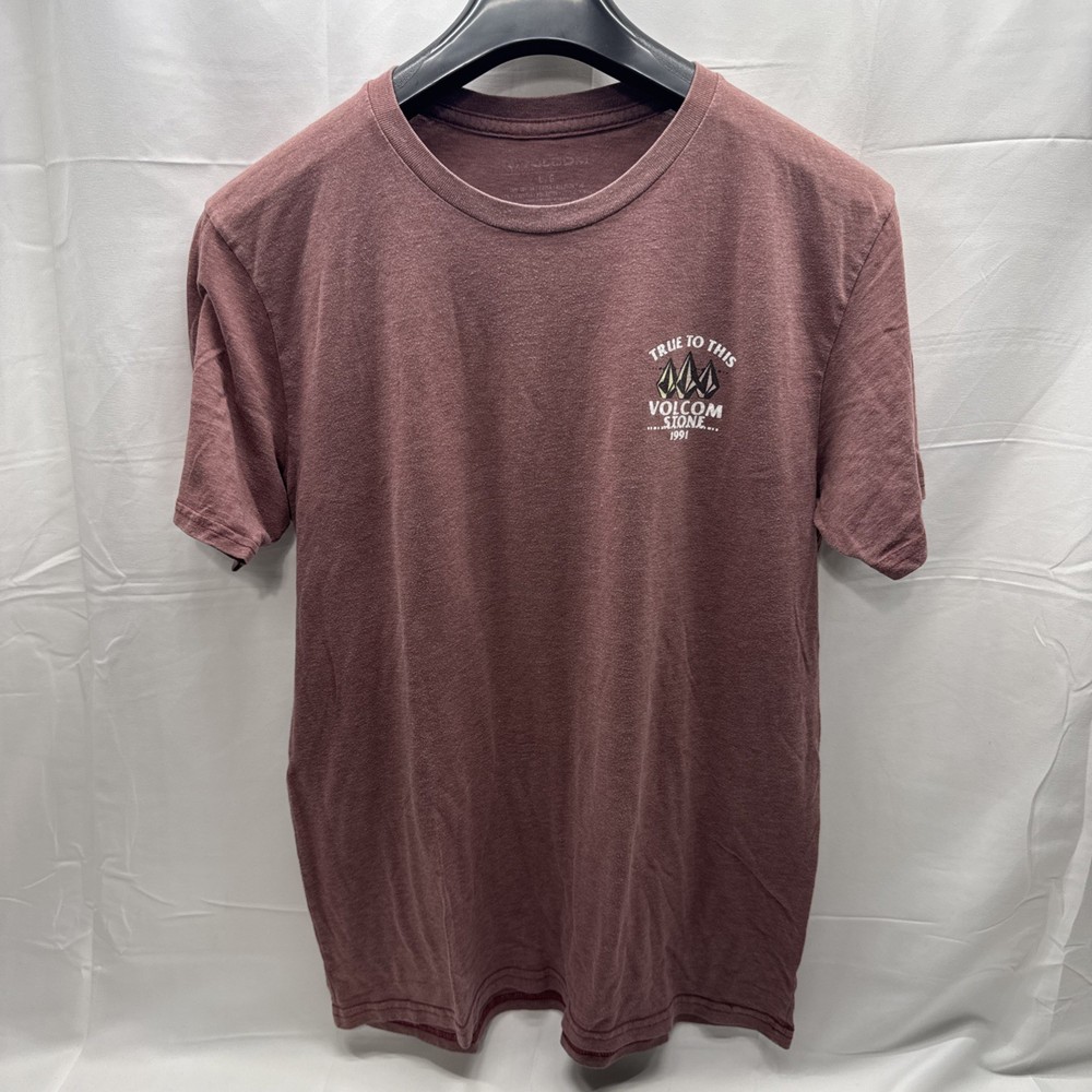 Size LARGE Men’s Volcom Stone T-Shirt “True to This” Heather Maroon