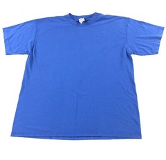 Vintage 90s Cal Cru Single Stitch Blank Blue T Shirt XL Made In USA 50/50