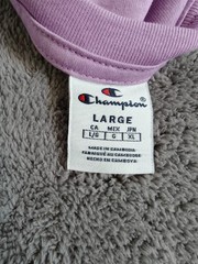 Champion T-shirt L Pink Antique T-shirt Big Logo Spellout Embroidered Shirt