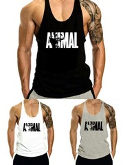 Men Bodybuilding Tank Top Muscle T-Shirt Gym Fitness Stringer ANIMAL Shirts
