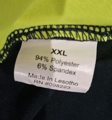 Mens XXL Two Tone Pullover BCG Navy Neon Yellow Short Sleeves Side Panels