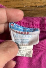CHAMPION LIFE FLOSS STITCH C LOGO HERITAGE TEE SHIRT PEONY PINK MENS SIZE LARGE