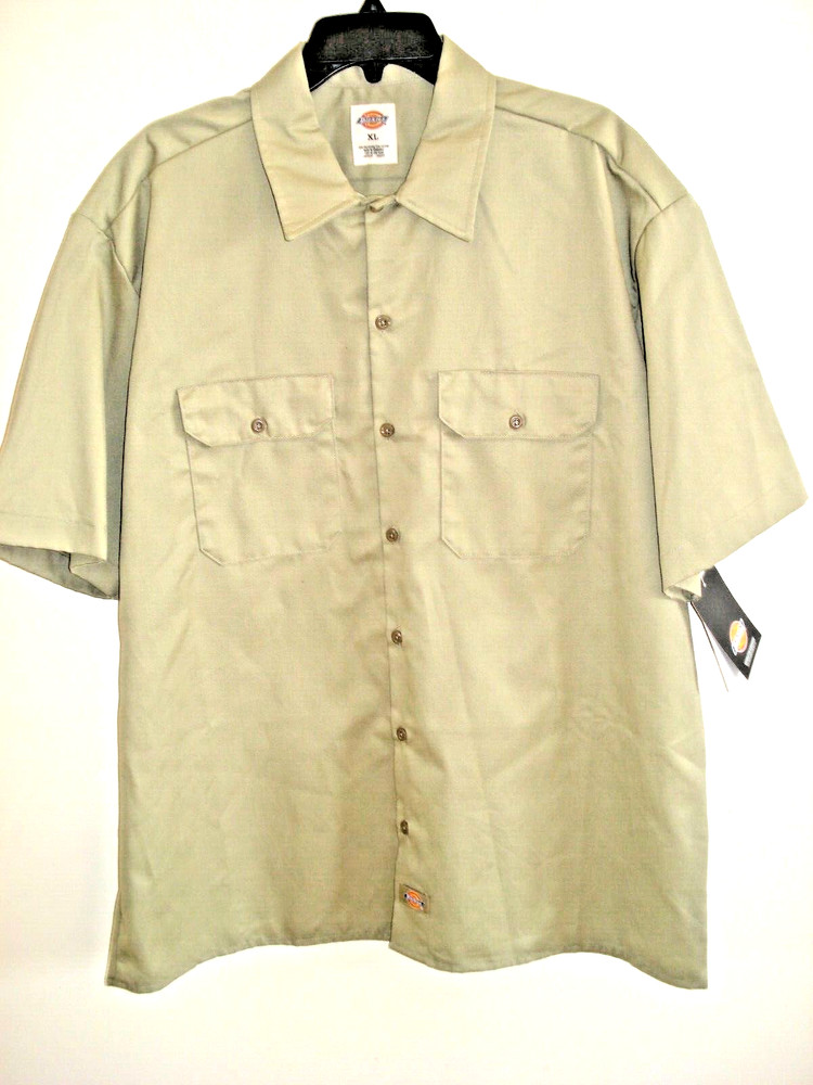 Mens Work Shirt Tan Dickies Size XL NEW