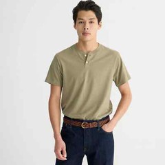 J. Crew Super Soft 100% Sueded Cotton Men’s Short-Sleeve Slim Henley Shirt NEW L