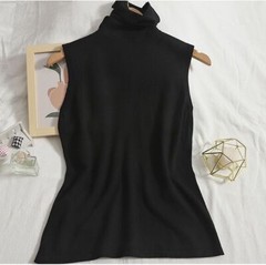 Men’s Sleeveless Turtleneck Tee Solid Tank T Shirt Thermal Pullover Top Slim Fit