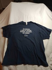Gildan Graphic T Shirt Mens 2XL Blue Protons Neutrons Electrons Morons Novelty