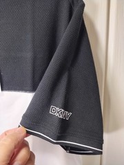 DKNY Jupiter Color Block Shirt Men’s L Stretch Short Sleeve Black White NWT
