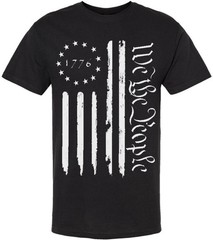 We the People 1776 USA Distressed Flag T-Shirt US Independence Day July 4th Tee