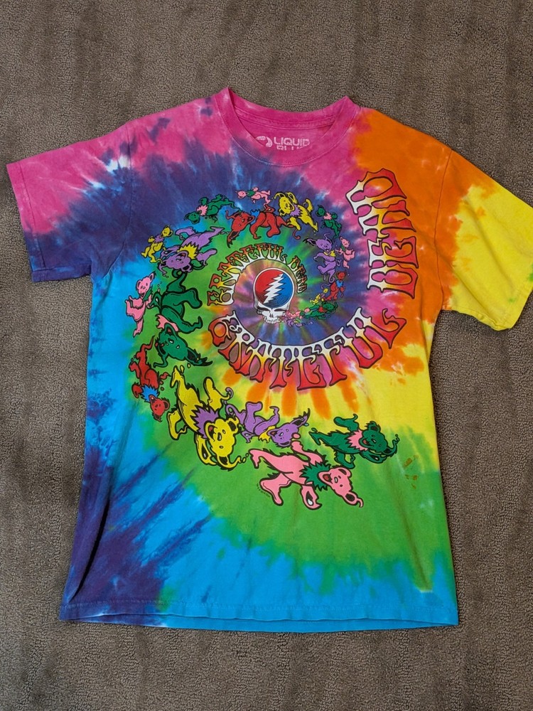 Liquid Blue GRATEFUL DEAD Tie Dye Dancing Bears T-Shirt Mens Size Medium