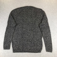 ZARA Crewneck Jersey Knit Sweater Shirt Black/White Mens Medium Long Sleeve