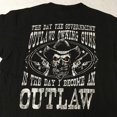 outlaws guns Club Support Shirt large With An Attitude, Biker black