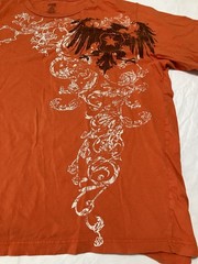 Vintage No Boundaries Orange T Shirt Mens Size Large USA Tribal Grunge Y2K 90s