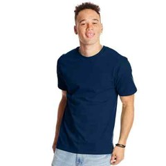 HANES BEEFY Mens Short Sleeve No Pocket T Shirt ~ Navy Blue Dark Gray Light Gray