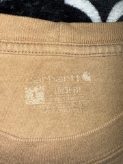 Carhartt Mens Short Sleeve T-Shirt Size Large Tan Loose Fit Casual Work Wear