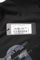DOLCE & GABBANA T-shirt Black Logo DG Print Cotton Crew Neck IT46/US36/S 750usd