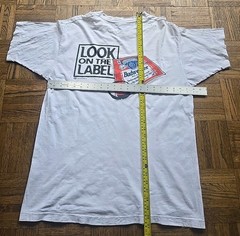Vintage 1996 Budweiser Born On Date Look At Label White T-Shirt Made USA XL FOTL