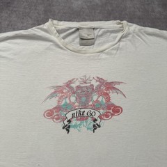 Vintage Nike 6.0 Shirt Mens XL White Dragon Crest Graphic Skate Surf Tee Y2K