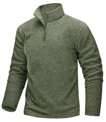 Mens Quarter Zip Sweatshirt Long Sleeve Pullover 1/4 Zip Winter Fleece Lined Top
