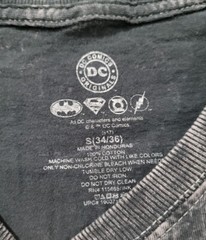 DC COMICS ORIGINALS Super Heroes Black T-Shirt Size Large Stonewashed