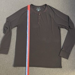 Tommy John Shirt Men Medium Black Henley Pullover Stretch Comfort Long Sleeve