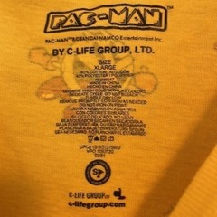 PAC-MAN All Over Graphic Tee Shirt Mens XL Yellow C-Life Group Gamer Streetwear