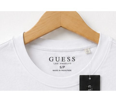 GUESS Men’s White Mesh Logo Graphic T-Shirt Size S Crew Neck Short Sleeve NWT