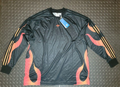 NEW MENS ADIDAS ORIGINALS TREFOIL FLAMES 3 STRIPES SHIRT ~SIZE LARGE #IS0256