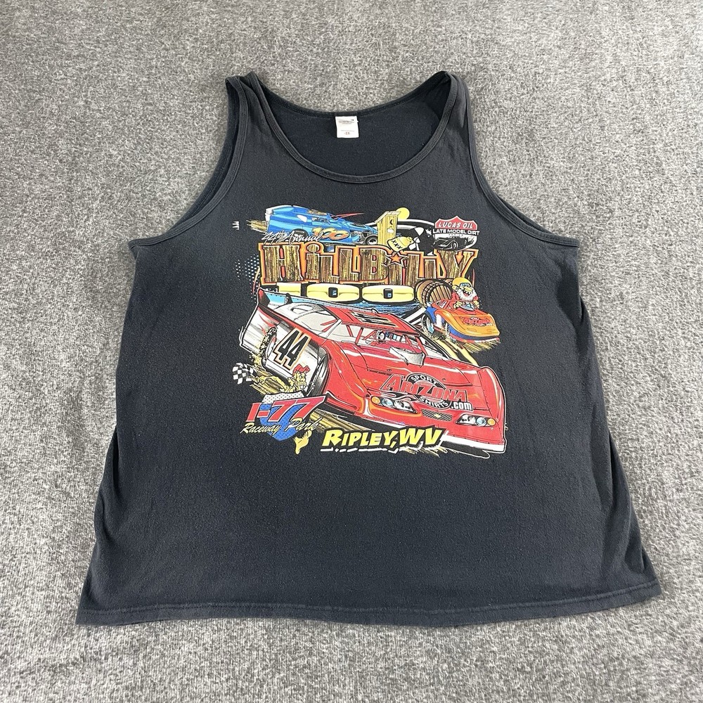 44th Annual Hillbilly 100 Racing Black Tshirt Men Size 2XL I-77 Raceway Park Tee