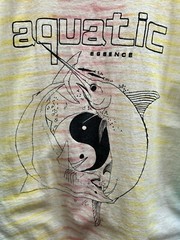 Aquatic Essence Tie Dye T-Shirt Shark Sword Fish Ying Yang Size Large
