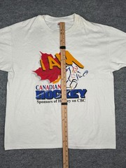 Vintage 90s I Am Canadian Hockey CBC T-Shirt Hanes Heavyweight XL 50/50
