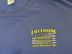 Patriotic Ronald Reagan Freedom Quote 3XL Eagle Flag Gildan Blue Graphic Tshirt