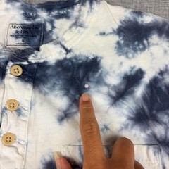 Abercrombie & Fitch Shirt Mens M Blue Tie Dye Henley Pocket Tee Cotton Jersey
