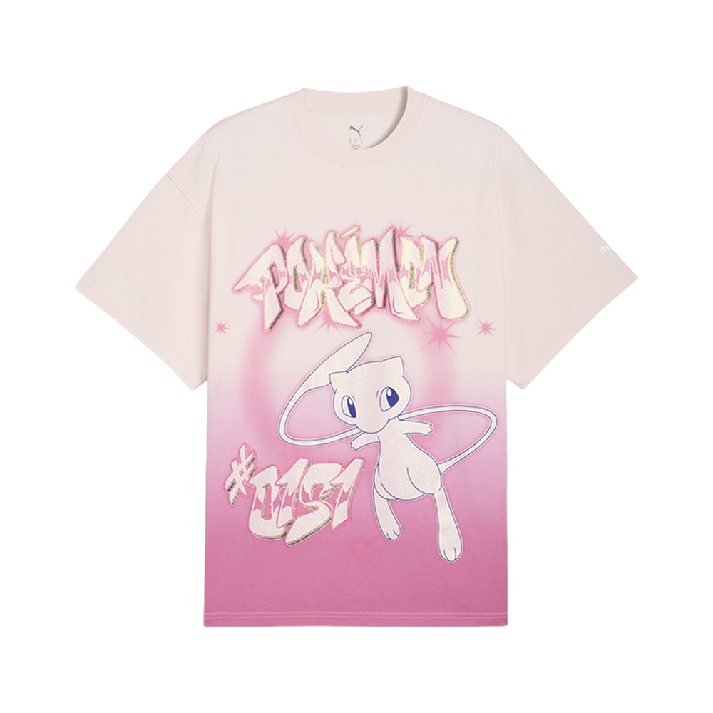 PUMA X Pokémon Hoops Shiny Mew Graphic Crew Neck Short Sleeve T-Shirt Mens Size