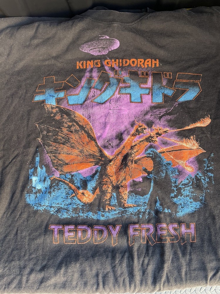 Teddy Fresh x Godzilla Ghidorah Black OverSized T-Shirt Limited Edition