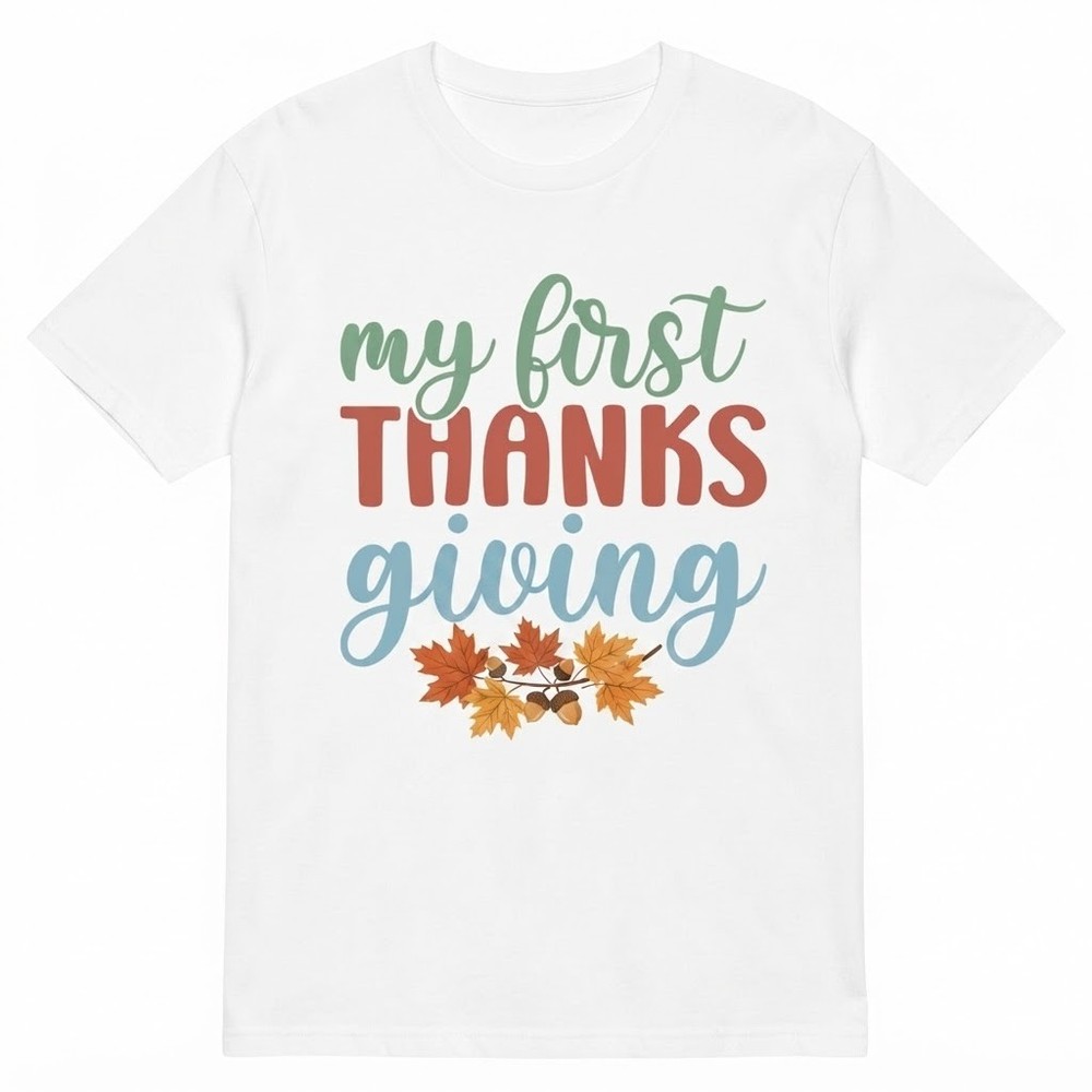 My First Thanksgiving Fall Autumn Leaves Cute T-shirt For Men Women