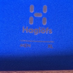 Haglofs Glee Hiking T-Shirt Men XL Blue Short Sleeve Outdoor Base Layer Stretch