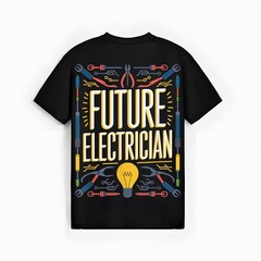 Future Electrician Graduation School Kids Toddler Women Men T-Shirt