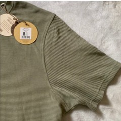 Common People Ottoman Textured Shirt Garment Dye Relaxed Fit Green Ribbed XL NWT