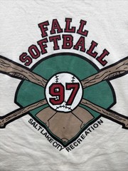 Vintage Salt Lake Parks And Rec Sports Program Off White Long Sleeve Softball M