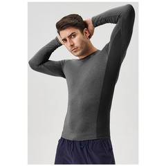 Men’s Autumn Fitness Long Sleeve Clothes Outdoor High Stretch Form Fitting Top