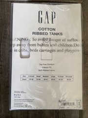 New Mens GAP Cotton Blend White Solid 3 Pack Ribbed Undershirt Tank Tee Shirt M