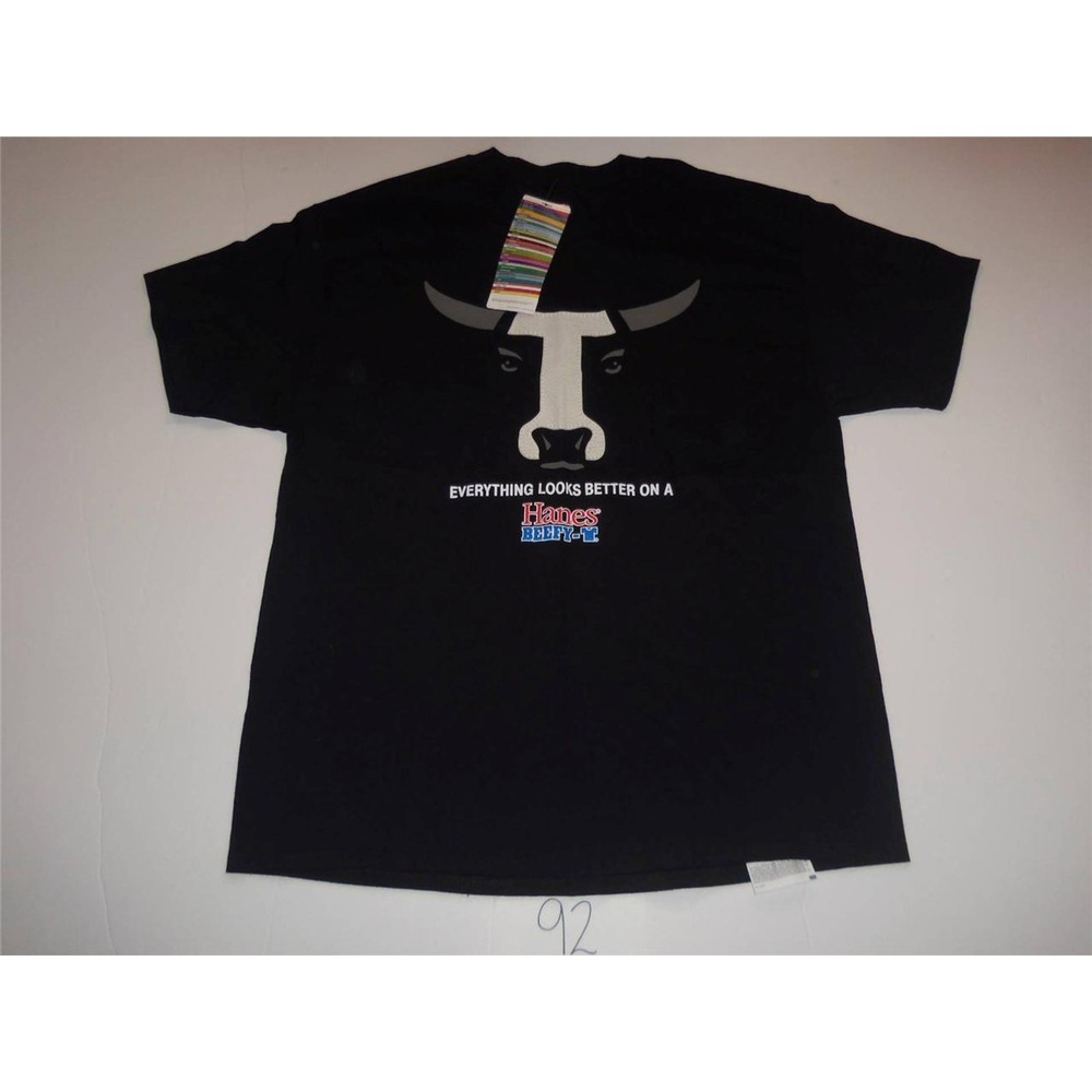 Hanes Beefy-T 5190 Shirt Everything Looks Better On A XL 46 48 NWT -021592