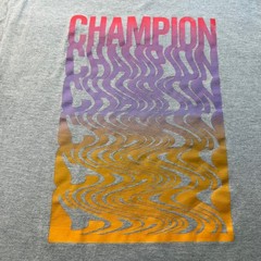 Champion Mens T-Shirt Large Gray Short Sleeve Logo Athletic Casual