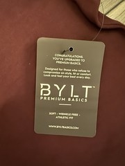 BYLT Drop Cut Ringer Lux Tee Men’s M Burgundy/Black Athletic Fit Crew